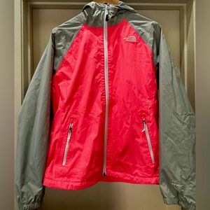 The North Face Coral/ Pink and Gray Hooded Windbreaker Size Large